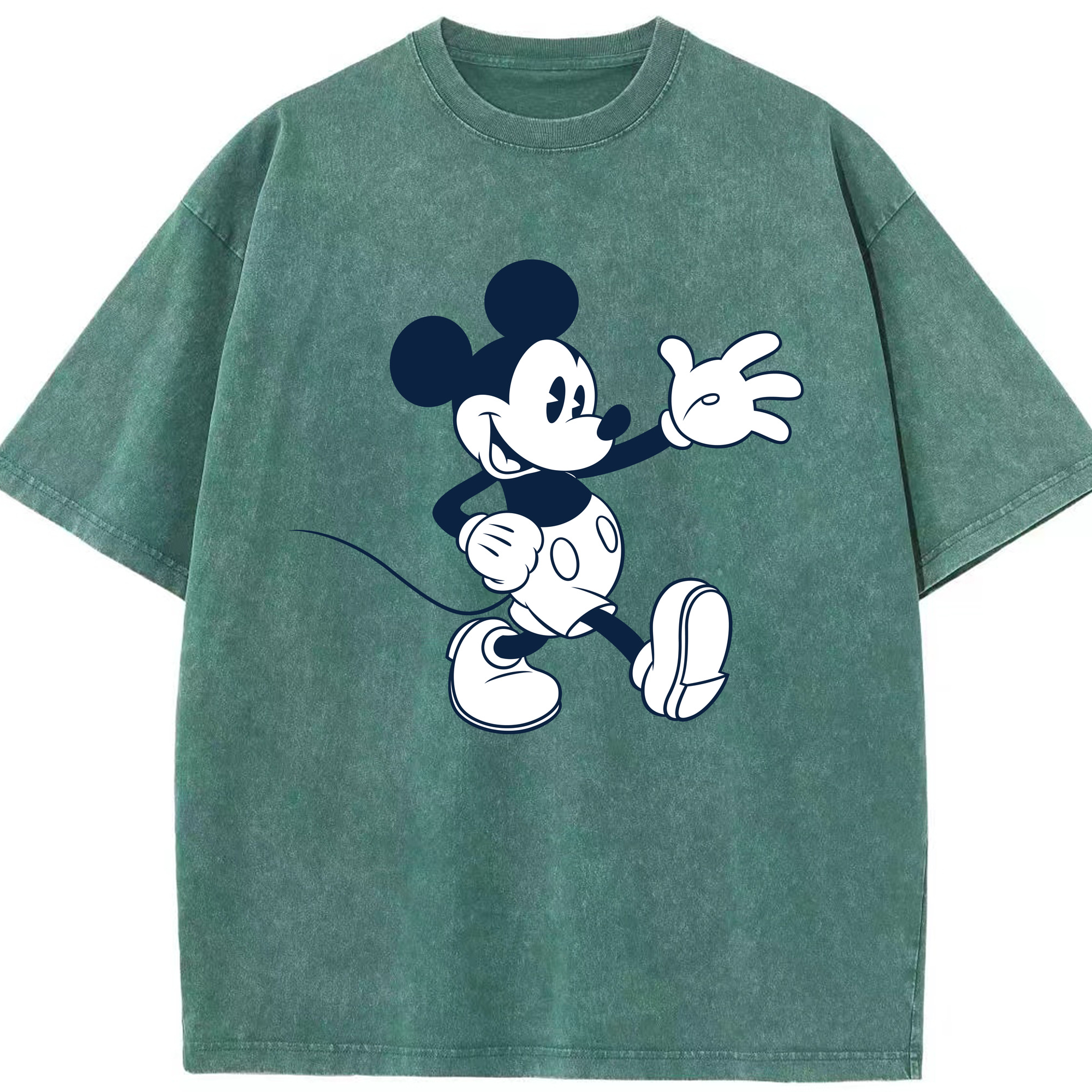 （画像用） ミッキーマウス Mickey Mouse 綿100% ヴィンテージ風 半袖Tシャツ（フロントプリント）